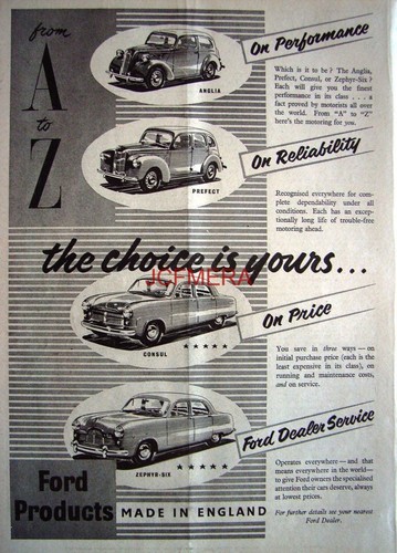Ford range 1953 motor cars - of,