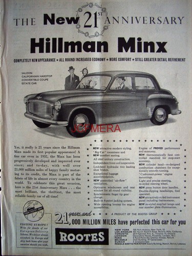 Hillman minx 1953 - hillman, 'minx'
